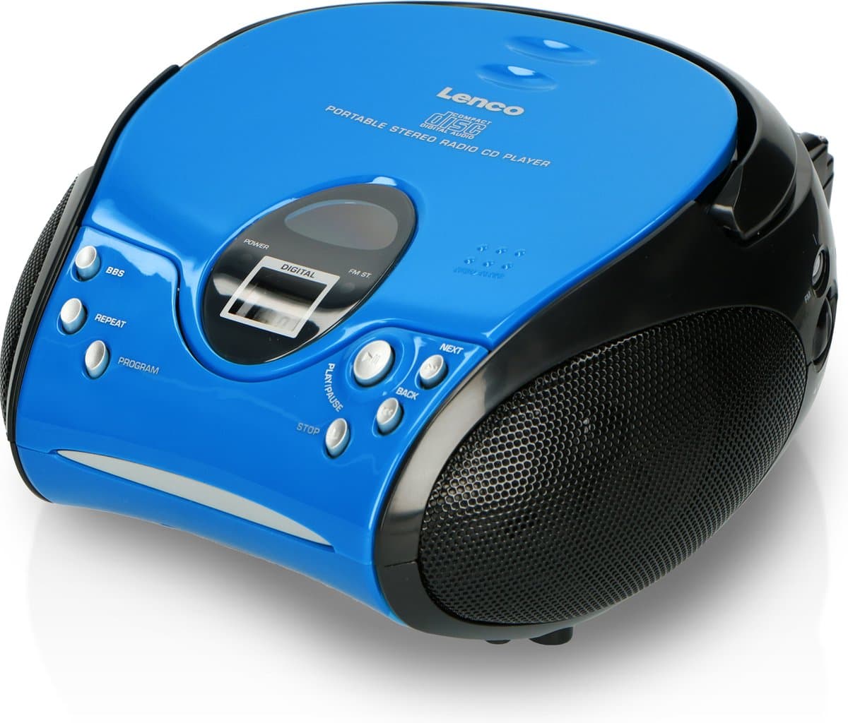 Lenco SCD-24 - Draagbare CD Speler met FM Radio - Stereo Boombox - Werkt op Batterijen en Netstroom - Blauw — afbeelding 1