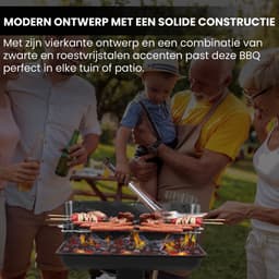 Muntel® Houtskoolbarbecue - Zuil barbecue - BBQ - Asopvangbak - Schuifregelaar - RVS - Zwart — thumbnail 5