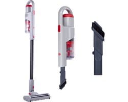 Dirt Devil 2-in-1 Steelstofzuiger en Kruimeldief DD9006 - Stofzuiger Draadloos met 260 W Vermogen – 0,5 L Behuizing – Lichtgewicht 2KG – Zakloos en Inclusief Accessoires - Wit/Rood