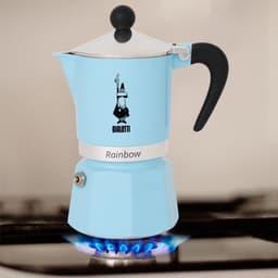 Bialetti Rainbow Percolator 1 Kops Lichtblauw – Italiaanse Espressopot – Aluminium Moka Pot – Koffiezetter voor 1 Espresso — thumbnail 2