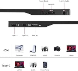 Portable Monitor - Draagbare Scherm - Uitbreider - Full HD — thumbnail 2