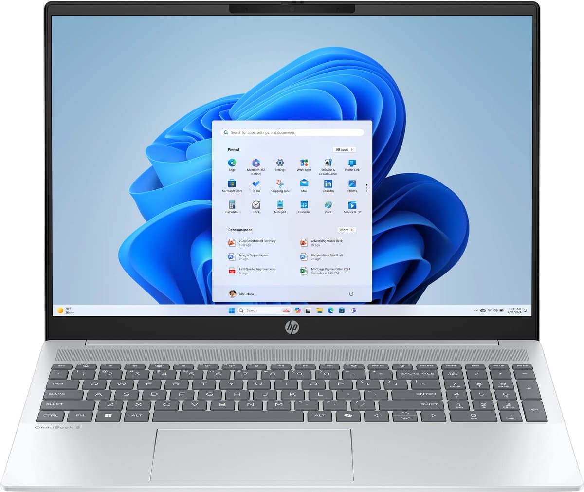 "HP OmniBook 5 AI 16-af1970nd Intel Core Ultra 7 255U Laptop 40,6 cm (16"") 2K 32 GB LPDDR5x-SDRAM 1 TB SSD Wi-Fi 6 (802.11ax) Windows 11 Home AI PC Zilver" — afbeelding 1