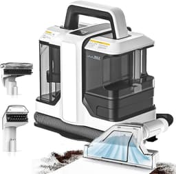 Draagbare tapijtreiniger - Vlekkenreiniger - Spotcleaner voor bank, tapijt en autobekleding - 750W - 15kPa zuigkracht - Compact en lichtgewicht - Spray- en zuigfunctie - Dubbele watertank - Handreiniger voor huisdierharen en hardnekkige vlekken — thumbnail 1