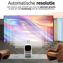 Alles-in-één Mini Beamer - met 4K-ondersteuning - iOS & Android - Mini Projector - Zwart - Proun — thumbnail 3
