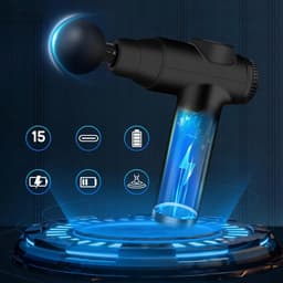 Mini elektrische massagegun - Fascia Gun - 32 snelheden - 3500 tpm - 1800 mAh - 4 massagekoppen - met LCD-scherm - voor ontspanning van lichaamsspierenmassage — thumbnail 5