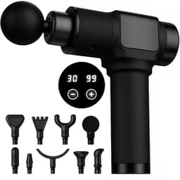 Massagepistool, Deep Tissue Massagepistool, Percussieve Spiermassagepistool voor Atleten, Draagbare Elektrische Rugmassager met 30 Snelheidsniveaus en 9 Massagekoppen (Zwart) — thumbnail 1