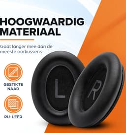 Vervangende oorkussens voor Bose QuietComfort 45 / QC45 / QuietComfort SE - Oorkussens voor koptelefoon - Ear pads headphones - Zwart — thumbnail 2