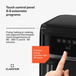 Klarstein heteluchtfriteuse, airfryer met 2 kamers, 1850 W compacte heteluchtfriteuse, 7,6 L luchtfriteuse met touch bediening, timer, voorverwarmen, 6 modi, grote heteluchtfriteuse, air fryer XL — thumbnail 2