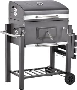 Outsunny Grillwagen houtskoolgrill houtskoolgrill BBQ-grill staande grill tuingrill roestvrij staal 846-013 — thumbnail 1