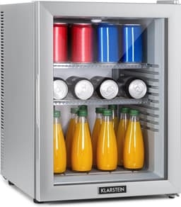 Klarstein minikoelkast met glazen deur, minikoelkast voor drankjes, snacks en cosmetica, kleine en stille koelkast, verstelbare planken, kleine huidverzorgingskoelkast 12-18 °C, 42 liter — thumbnail 1
