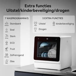 TYR® Mini Vaatwasser - Vrijstaande Vaatwasser - Afwasmachine - Wit - 43cm x 43cm x 46cm — thumbnail 5