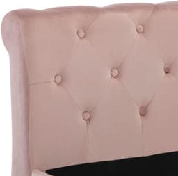 Bedframe, roze fluweel, 90 x 200 cm, klassiek bedframe met fluwelen bekleding en grenenhouten poten voor elegante slaapkamerdecoratie — thumbnail 4