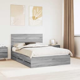 Bedframe Sonoma grijs 140 x 200 cm hout ingenieur — thumbnail 2