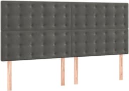 Bedframe met hoofdeinde, donkergrijs, 180 x 200 cm, fluweel, bedframe voor slaapkamer, hotel, logeerkamer, bedframe, familiebed voor slaapkamer, hotel, logeerkamer — thumbnail 3