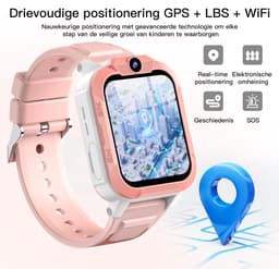 Blackview gps horloge kind - smartwatch kids - Z40Pro - kids smartwatch - gps horloge kinderen - gps horloge kids - (Video)bellen - HD Camera - Whatsapp en SMS - Bekijk Locatie Kind - Geschikt voor iOS en Android - Roze — thumbnail 4
