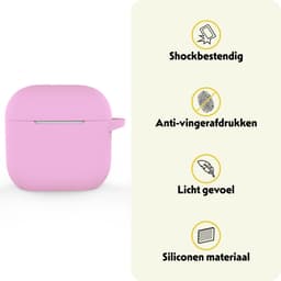 Hoesje Geschikt voor Apple AirPods 5 - Siliconen Hoes met Clip - Silicone Case Cover - Flamingo — thumbnail 3