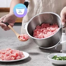 Elektrische Vleesmolen - 500W - Foodprocessor - Hakmolen - 2L RVS Keukenmachine - 2 Snelheden - voor Vlees - Noten en Groenten - Eenvoudig Schoon te Maken - Standaard — thumbnail 1
