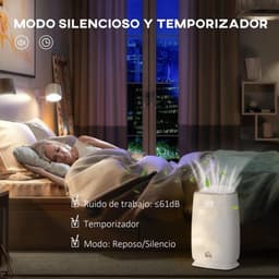 Luchtreiniger - Air cleaner - Airpurifier - Air purifier met HEPA Filter - 3 lagen CADR 220 m³/u tot 28 m² - ABS en PP - 45W - Wit — thumbnail 2