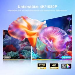 Mini Beamer - 1280 x 720 Resolutie Android 14 - 8000 Lumen Lichtsterkte - Draagbaar Wit - Smart Projector — thumbnail 4