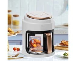 Airfryer - 3L – Heteluchtfriteuse - 1000W – Olievrij Frituren – LED Touchscreen - en 360° Hete Lucht – Voor Gezonder Koken - Veilig in Gebruik - Wit