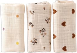 3-delige set baby washandjes katoen - 22x23 cm zachte doeken voor baby's — thumbnail 1