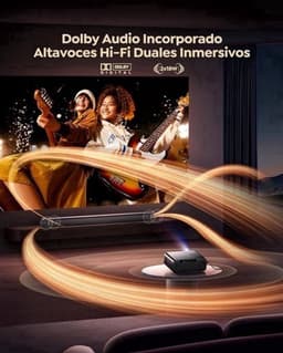 Beamer Draagbaar - 1200 ANSI Lumen - 1920 x 1080 Resolutie - LCD Scherm - Bluetooth En HDMI - Voor Thuisbioscoop En Presentaties — thumbnail 4