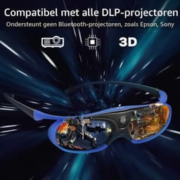 DLP Link Active Shutter 3D-bril Oplaadbaar 144 Hz, Lichtgewicht en Comfortabel, Links-rechts Oogrotatie voor DLP Link-projector — thumbnail 5