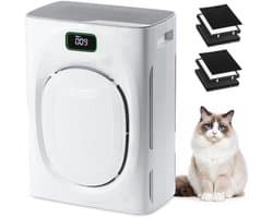 Luchtreiniger Hepa-filter Met Actieve Koolfilter - 48 Watt Vermogen - 40 m² Oppervlakte - Wit - Voor Huisdieren Allergieën