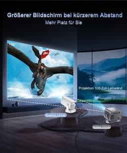 4K Smart Beamer,Mini-projector met wifi 6,Bluetooth 5.4,1080p Full HD Draagbare Projector met Android 14.0,270 graden rotatie,Home Cinema Proyector voor Slaapkamer Buiten en — thumbnail 4