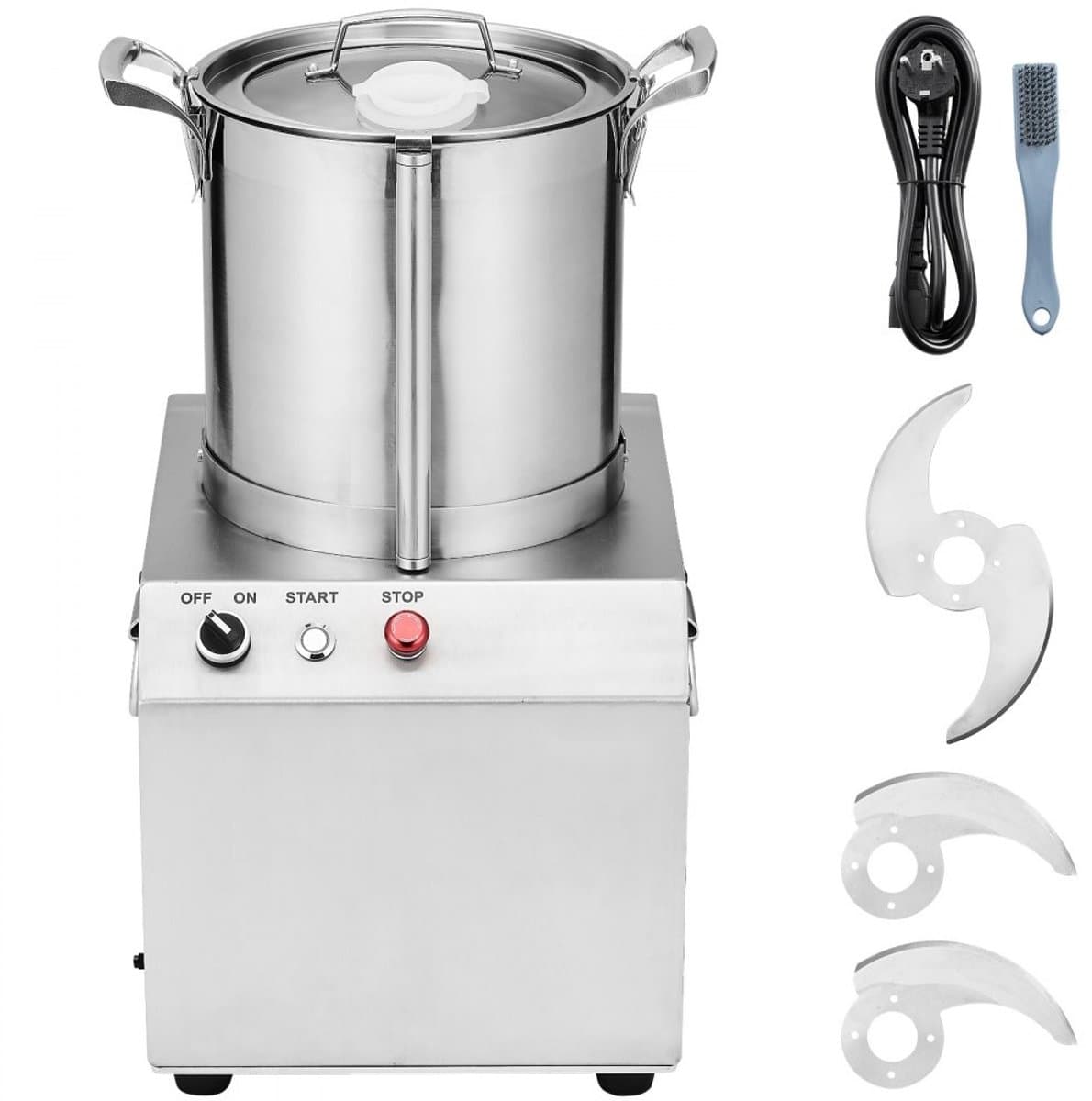 Keukenmachine Groentehakker - Voedselverwerker - 10 L Capaciteit - RVS Voedselveilig - Met 2 Extra S-vormige Messen - Voor Groenten, Fruit, Granen, Noten — afbeelding 1