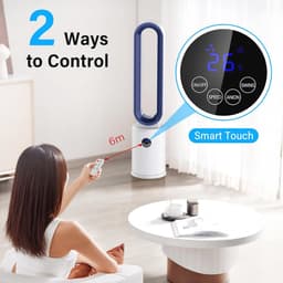 Stille torenventilator met 3 snelheden en 60° oscillatie, met LED-display en timer — thumbnail 1