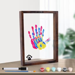 Allecta - Familiehandafdruk DIY Houten Handafdrukframe - Leuke Ouderscadeaus - Geboorte - Kinderen - Koppels - Vrienden - 6 Verfkleuren — thumbnail 1