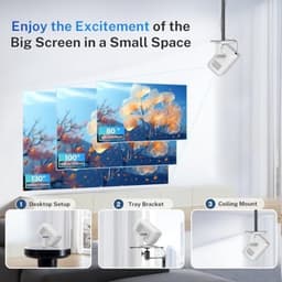 HD Beamer voor Thuisbioscoop - Draadloze Projector met Autofocus en 600 ANSI Lumen — thumbnail 3