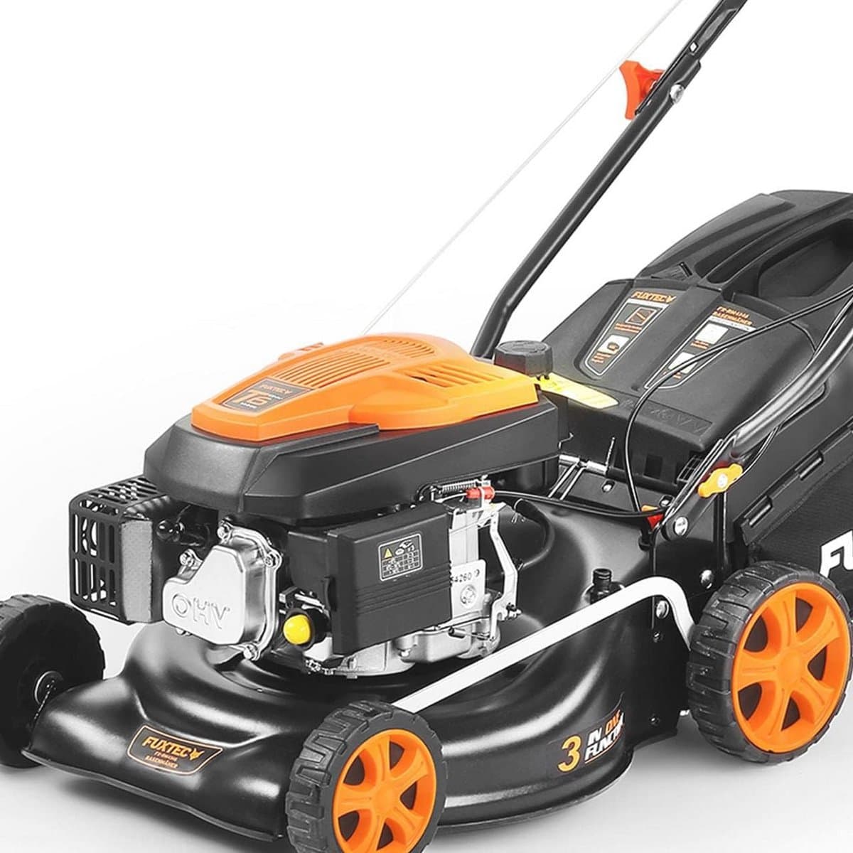 3-in-1 Benzine Grasmaaier met Achterwielaandrijving - 42 cm Maaibreedte - Voor Kleine Tuinen — afbeelding 1