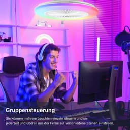 RGB Plafondventilator met verlichting 49CM - Ventilator met LED verlichting - Dimbaar met afstandbediening - Wit — thumbnail 3