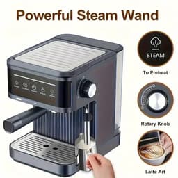 Nyvore Koffiezetapparaat Met Melkopschuimer - Italiaanse Espressomachine - 20 bar - Semi Automatisch - Compact & Stijlvol — thumbnail 4
