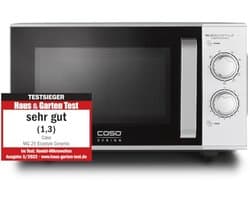 Testwinnaar Magnetron met Grill - 25 Liter Capaciteit, Keramische Bodem voor Gelijkmatige Verdeling, Koken op Twee Niveaus