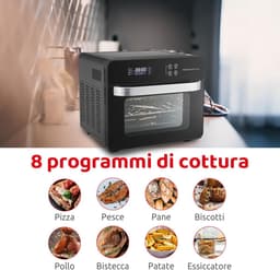 Heteluchtfriteuse Oven - Airfryer - Gezond Koken - 24 Liter Inhoud - 11 Programma's - Zwart — thumbnail 5