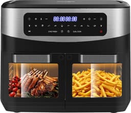 Heteluchtfriteuse 12L met 2 Laden, 10 Programma's en Zichtvenster – 2600W — thumbnail 1