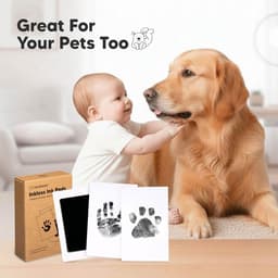 Allecta - Inktloze Stempelkit voor Baby's - Voetafdruk en Handafdruk - Poot Stempelafdruk - Pasgeboren Baby's - Zwart. — thumbnail 5