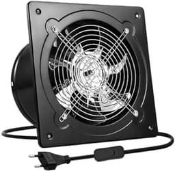 Afvoerluchtventilator 150 mm, Stille Muurventilator met Terugslagklep, 525 m³/u, Koperen Motor, Schroefmontage, voor Badkamer Keuken Garage — thumbnail 1