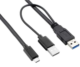 USB-C naar Dual USB Y-Kabel | Extra Stroom en Data voor Externe Harde Schijf en Laptop — thumbnail 4