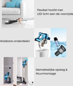 Inse Stofzuiger 23Kpa - Steelstofzuiger Draadloos - Snoerloze Stofzuiger - Stofzuiger Zonder Zak - Draadloze Stofzuiger - Automatische Stofzuiger - Stofzuigers - 250W — thumbnail 5