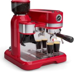 Klarstein Koffiemachine Bella Café espressomachine met ingebouwde molen – 19 bar, 1550 W, 1,4 liter waterreservoir, geïntegreerde conische maalschijf, melkschuimer, 2 kopjeshouders, kunststof, rood - voor Keuken - LED - Coffee Machine — thumbnail 1