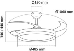 CristalRecord - Plafondventilator Brisa Ø 106 cm zwart — thumbnail 5