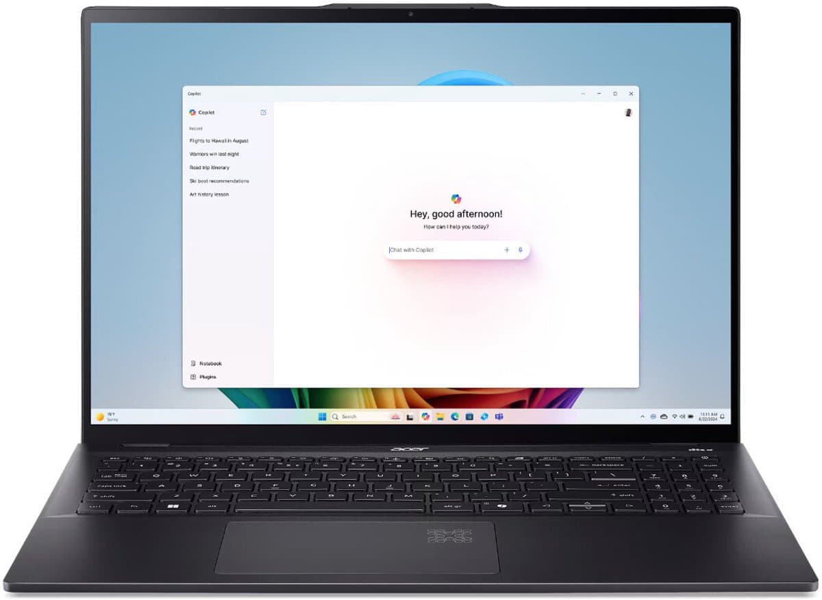 Swift 16 AI SF16-51-77YL - Copilot+ PC - Laptop - 16 inch 2.8K OLED 120Hz - Core Ultra 7 (i7) - 16GB - 512GB SSD - Zwart — afbeelding 1