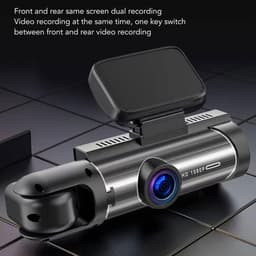 316 Inch HD-scherm Dashcamera met 360° Rotatielens voor en Achter Nachtzicht - Parkeerachteruitrijmonitor met Bewegingsdetectie en Lusopname — thumbnail 4