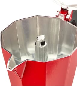 MONIX Fresa | Italiaans aluminium koffiezetapparaat, 6 kopjes, aardbeikleur, geschikt voor alle soorten werkbladen, behalve inductie — thumbnail 5
