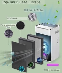 Velox Air Purifier Met Hepa Filter - Hepa Filter - Air Cleaner — thumbnail 4