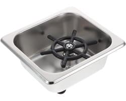 Glazen Spoeler - Fles Wasmachine - Bar Schoonmaken - Automatische Hoge Druk - 17.5x16x9.5cm - Zilver